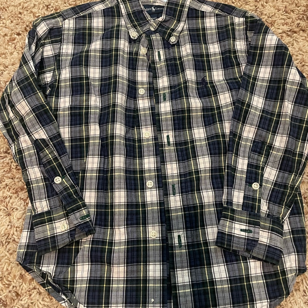 Ralph Lauren Blue and Green Plaid Shirt
